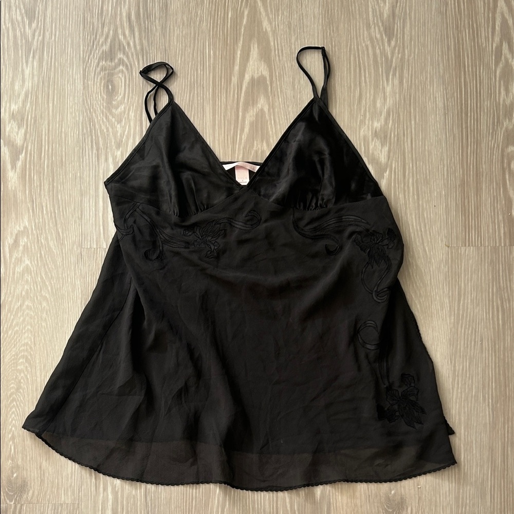 Black Victoria Secret Satin Camisole Top